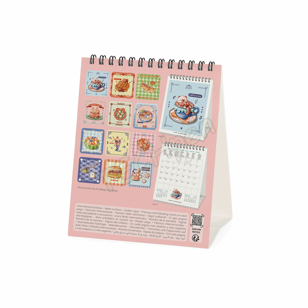 LEGAMI CAL270148 DESK CALENDAR 2027 - FOOD & DRINK - CUTIE FOODIE - 12X14.5