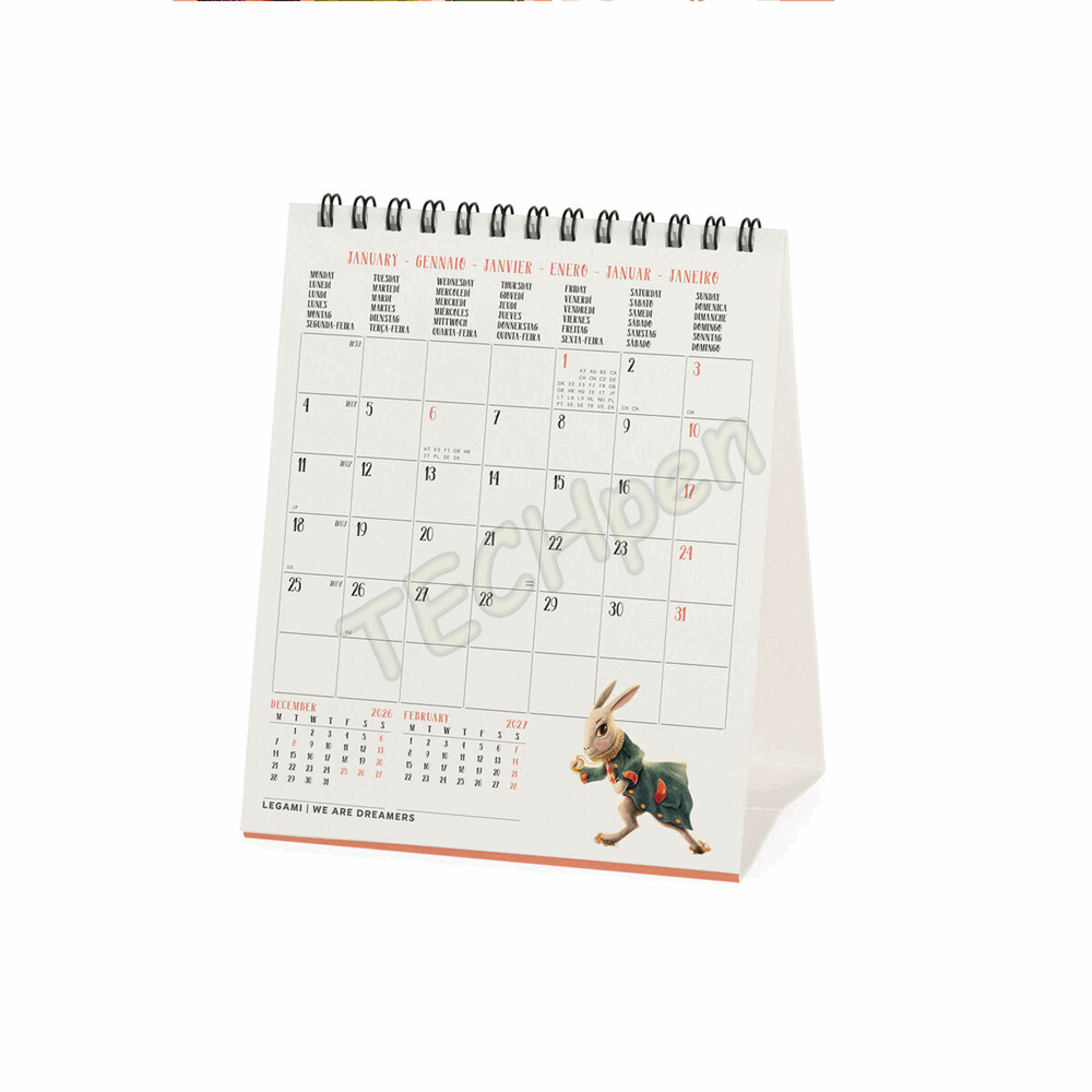 LEGAMI CAL270150 DESK CALENDAR 2027 - BOOK LOVERS - WONDERLAND - 12X14.5