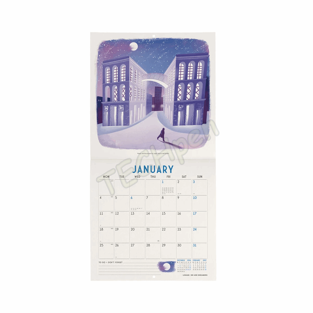 LEGAMI CAL270116 WALL CALENDAR 2027 - AROUND THE WORLD - MILANO - 18X18