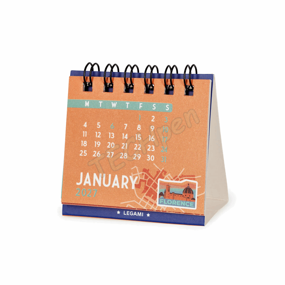 LEGAMI CALMC27001 MICRO CALENDAR 2027 - AROUND THE WORLD - TRAVEL - 5.8X5.3