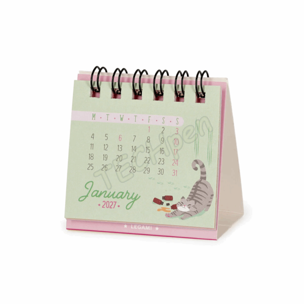 LEGAMI CALMC27003 MICRO CALENDAR 2027 - CATS - KITTY - 5.8X5.3