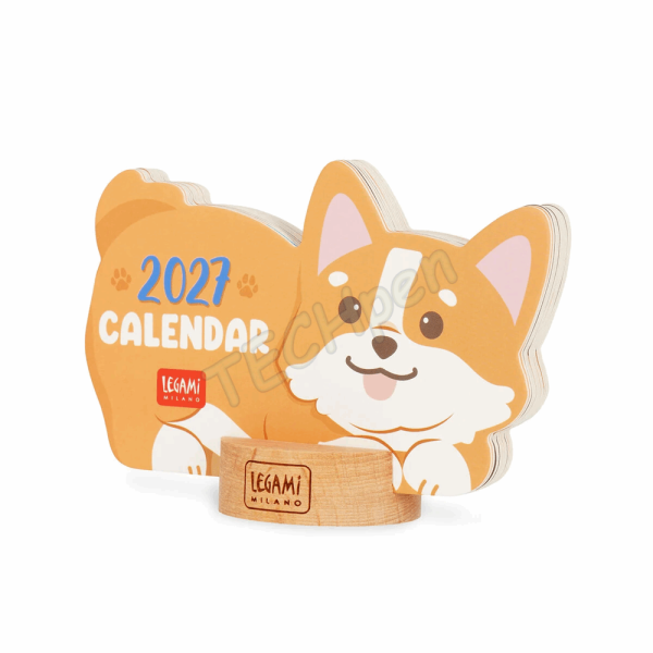 LEGAMI CALSH270170 SHAPED CALENDAR W. WOODEN BASE 2027 - SHAPED CALENDAR WITH WOODEN BA -