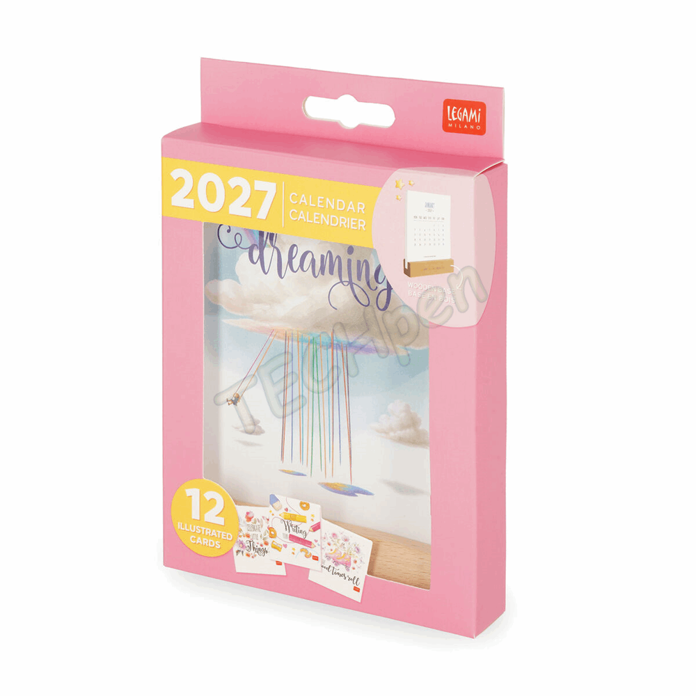 LEGAMI CALWB27001 CALENDAR WITH WOODEN BASE 2027 - APHORISMS - APHORISMS - 10.5X15X2.5