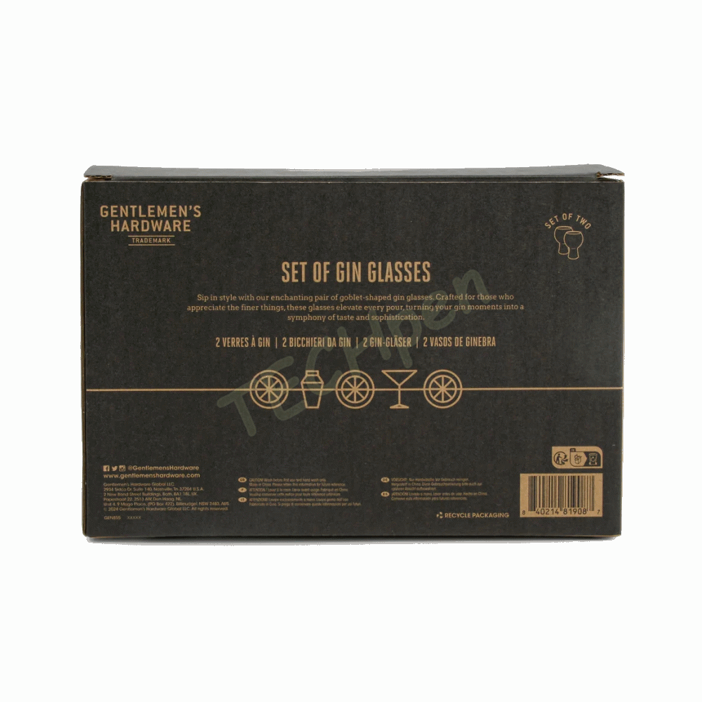 GENTLEMENS GEN855UK GIN GLASS - SET OF 2