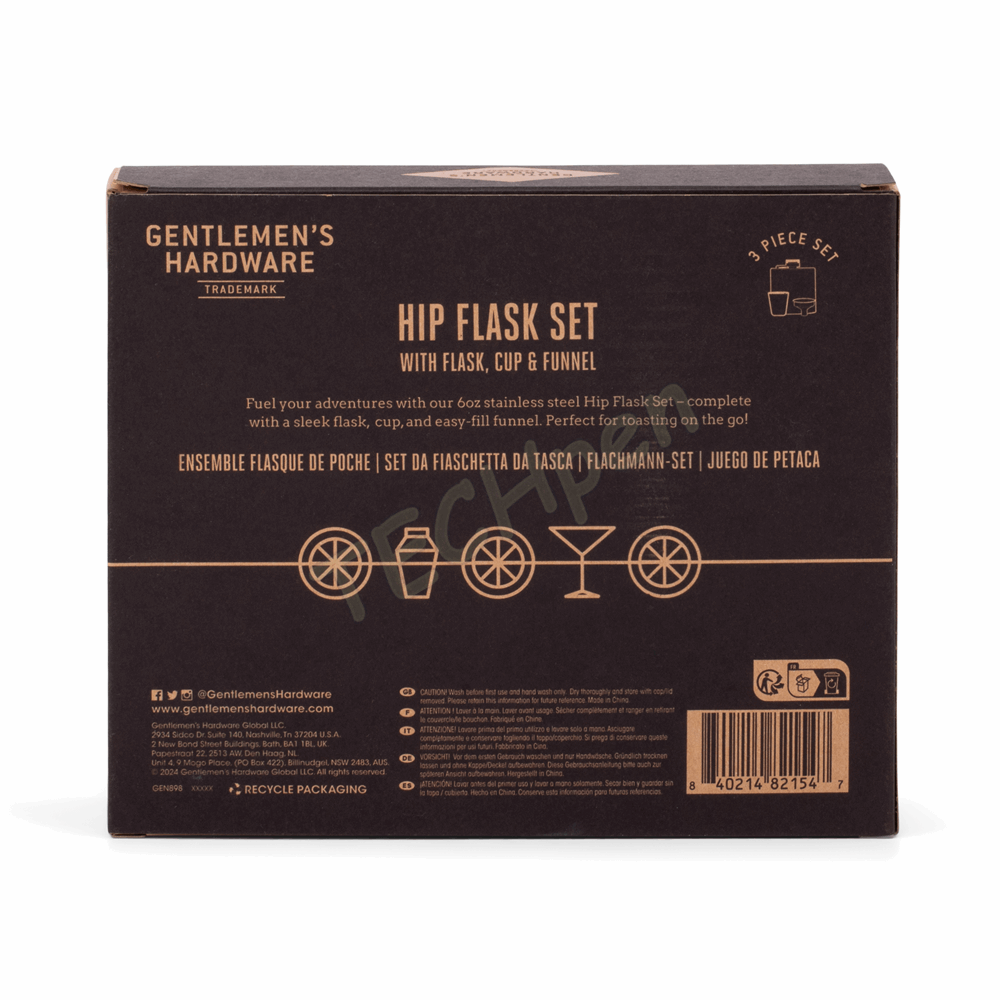 GENTLEMENS GEN898UK HIP FLASK SET