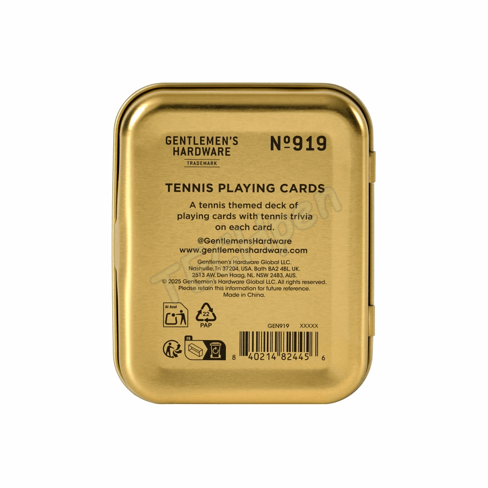 GENTLEMENS GEN919UK TENNIS THEMED PLAYING CARDS