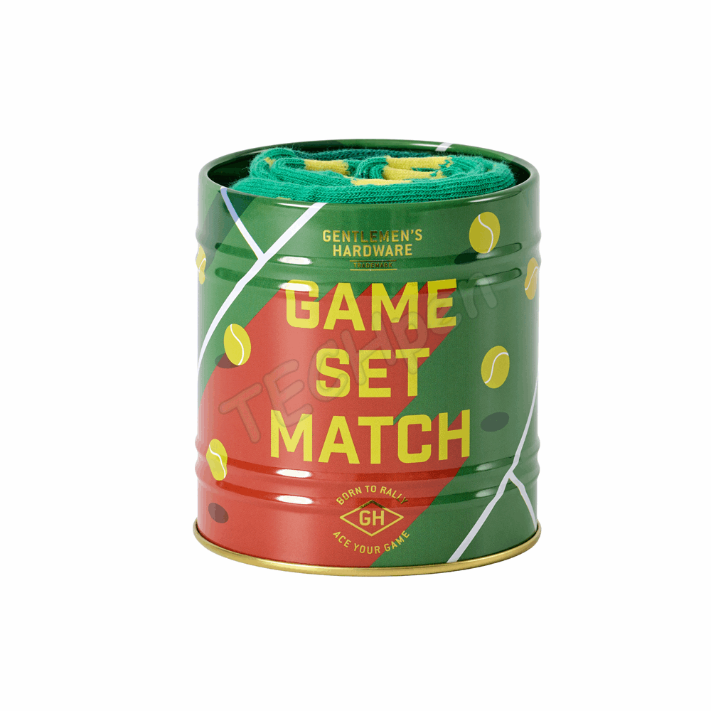 GENTLEMENS GEN933UK STORAGE TIN & SOCK SET - TENNIS