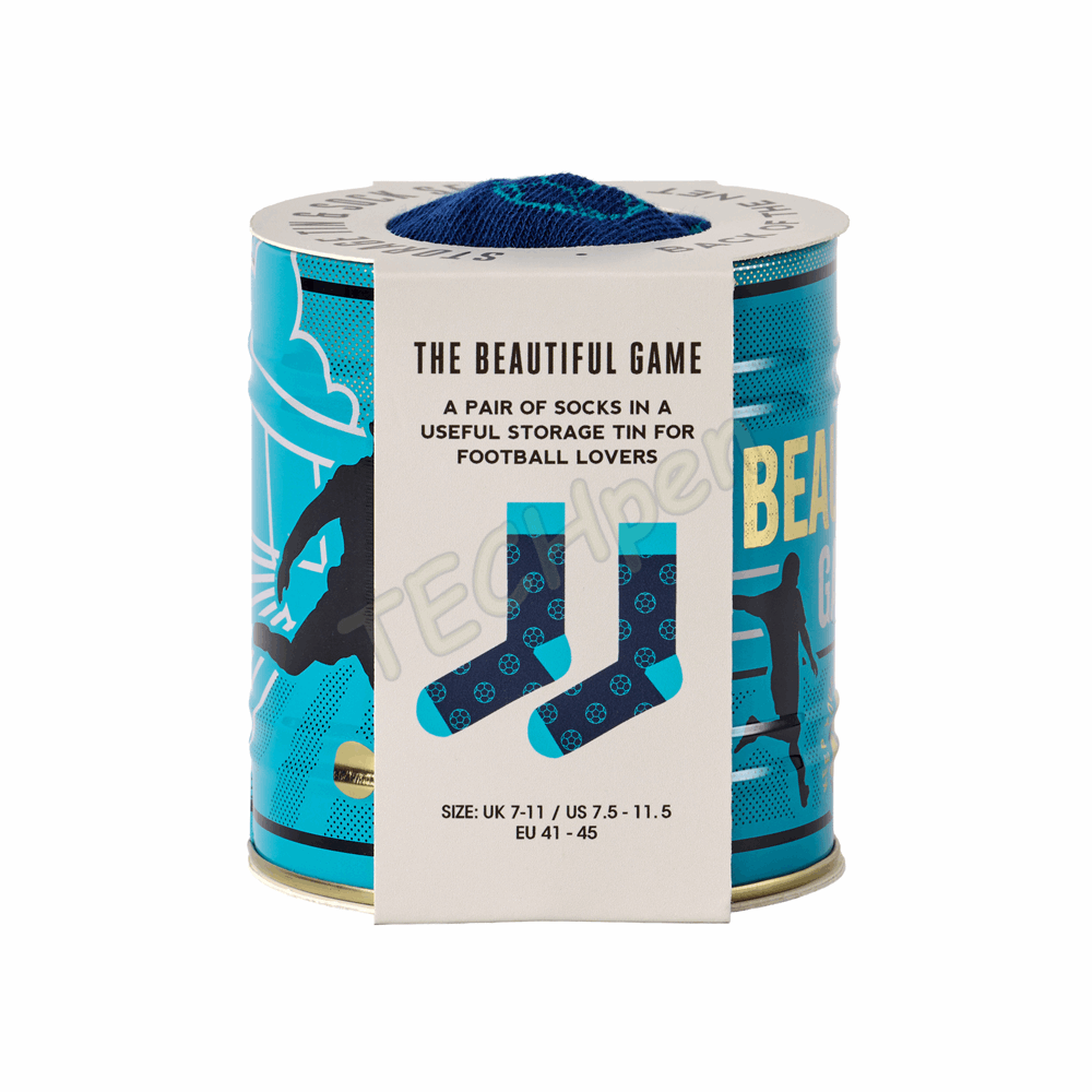 GENTLEMENS GEN934UK STORAGE TIN & SOCK SET - FOOTBALL
