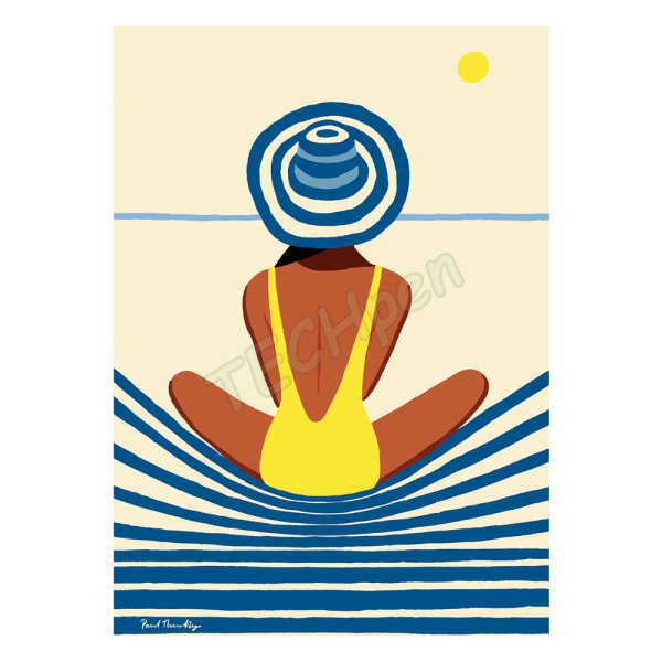 IMAGE REBUBLIC 30x40 PAUL THURLBY 18 YELLOW SWIM SUIT