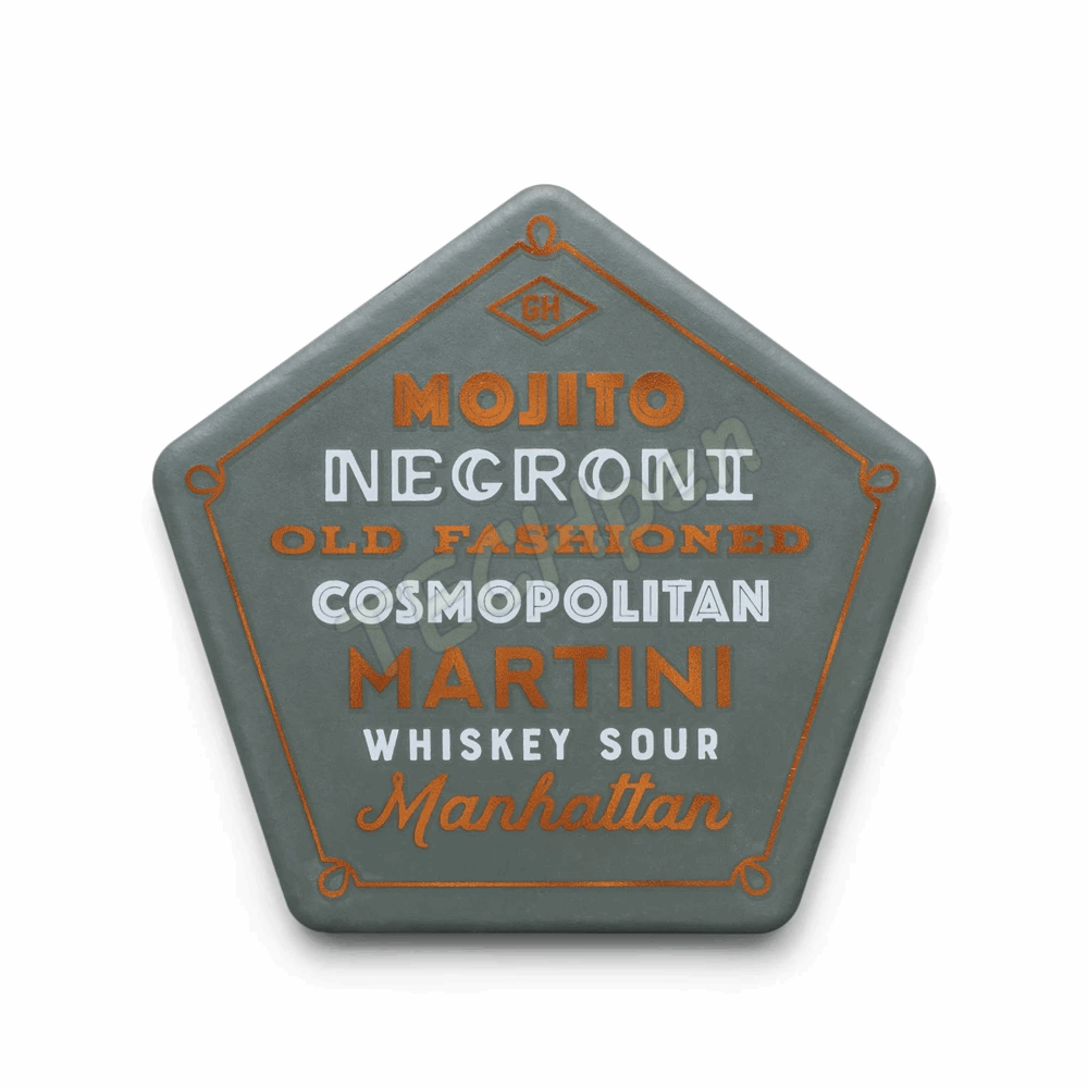 GENTLEMENS PU COASTER SET OF 4 - COCKTAIL GEN642