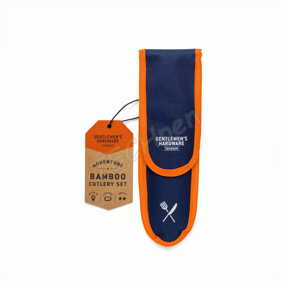 GENTLEMENS TRAVEL BAMBOO CUTLERY SET