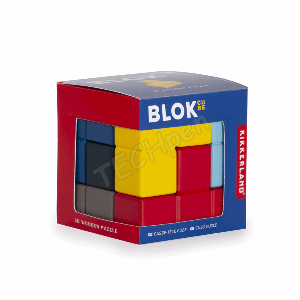 KIKKERLAND BLOCK CUBE 3D WOODEN PUZZLE