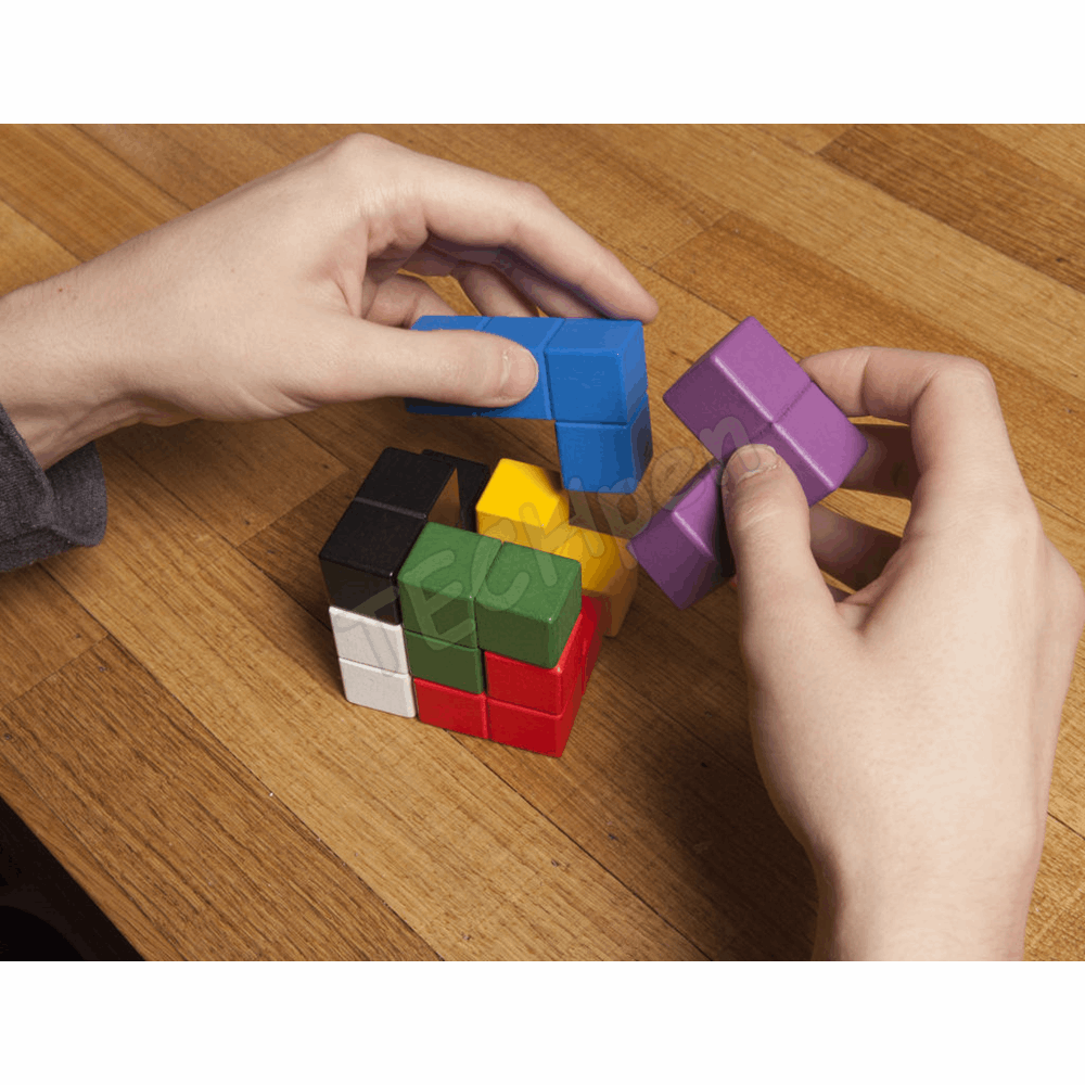 KIKKERLAND BLOCK CUBE 3D WOODEN PUZZLE