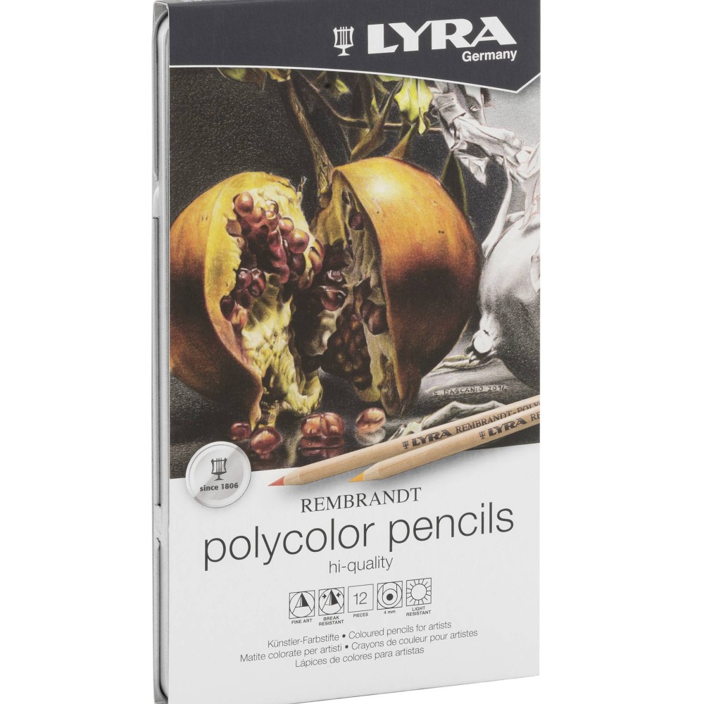 LYRA ΞΥΛΟΜΠΟΓΙΕΣ REMBRANDT POLYCOLOR HI QUALITY ΣΕΤ 12τμχ ΣΕ ΜΕΤΑΛΛΙΚΗ ΚΑΣΕΤΙΝΑ NATURAL COLORS 002001120