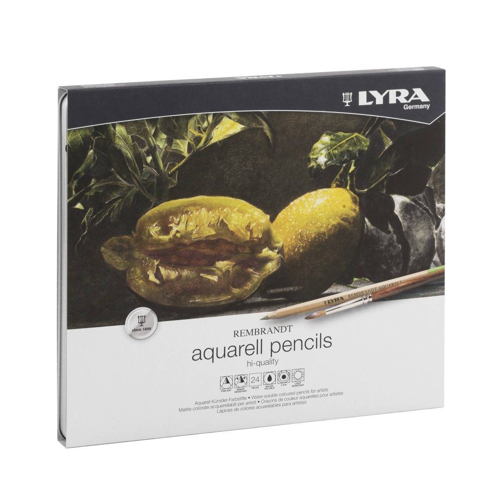 LYRA ΞΥΛΟΜΠΟΓΙΕΣ REMBRANDT AQUARELL HI QUALITY ΣΕΤ 24τμχ ΣΕ ΜΕΤΑΛΛΙΚΗ ΚΑΣΕΤΙΝΑ NATURAL COLORS 002011240