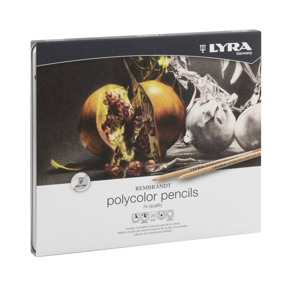 LYRA ΞΥΛΟΜΠΟΓΙΕΣ REMBRANDT POLYCOLOR HI QUALITY ΣΕΤ 24τμχ ΣΕ ΜΕΤΑΛΛΙΚΗ ΚΑΣΕΤΙΝΑ NATURAL COLORS  002001240