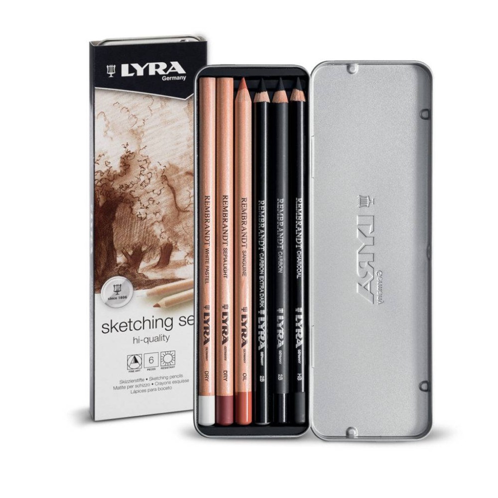 LYRA ΜΟΛΥΒΙA ΣΧΕΔΙΟΥ REMBRANDT SKETCHING BASIC ΣΕΤ 6τμχ ΣΕ ΜΕΤΑΛΛΙΚΟ ΚΟΥΤΙ 002051060