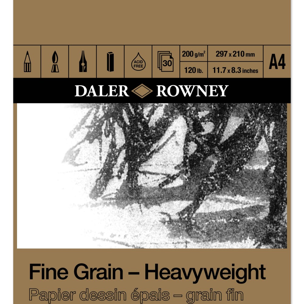 DALER ROWNEY FINE GRAIN - HEAVYWEIGHT PAD A4 200gr 437033400