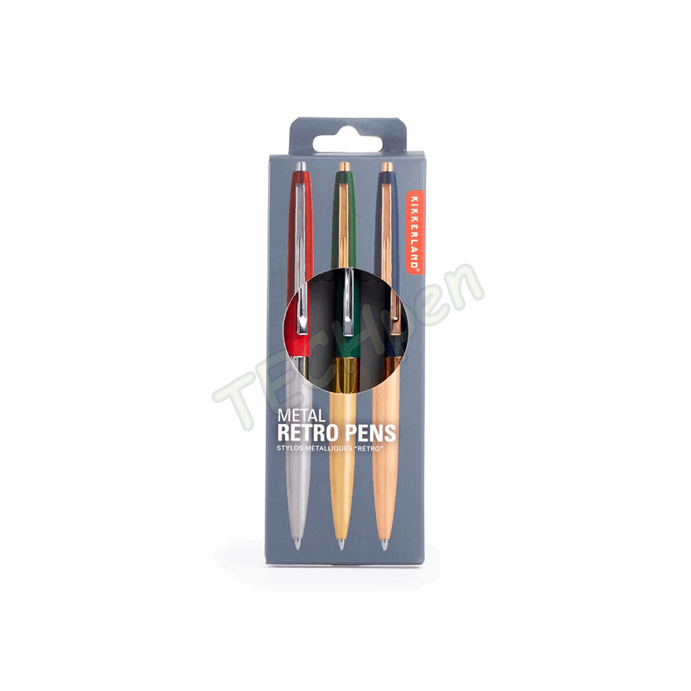 KIKKERLAND Retro Metallic Pens SET OF 3 4328