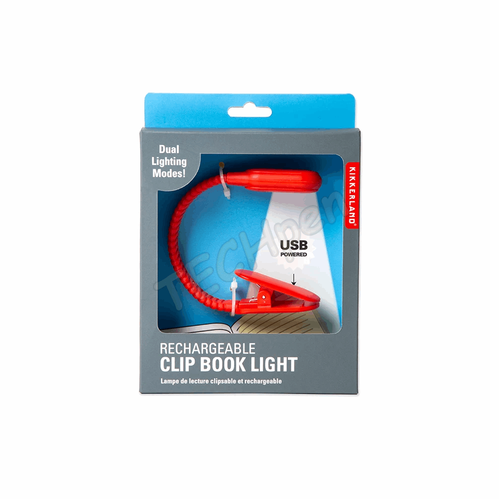 KIKKERLAND RECHERGEABLE CLIP BOOK LIGHT RED BL13-RD-EU