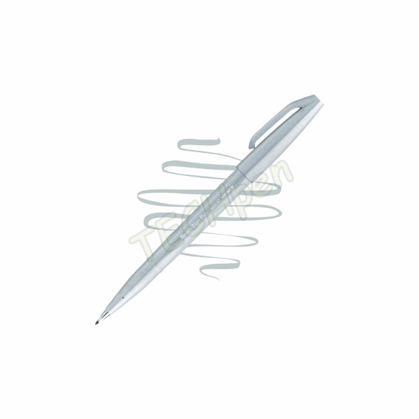 PENTEL TOUCH BRUSH SING PEN LIGHT GREY SES15C-N2X