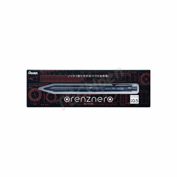 PENTEL ΜΗΧANIKO ΜΟΛYBI 0,5mm ΜΕ ΓΟΜΑ ORENZ ΑΥΤΟΜΑΤΟ ΜΕΤΑΛΛΙΚΟ ΜΑΥΡΟ PP3005A