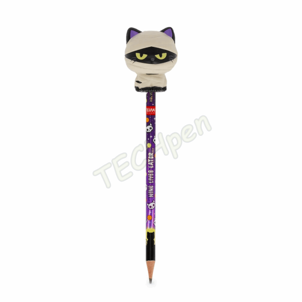 LEGAMI HALLOWEEN 2026 -  PSQ0009 SQUEEZIES - PENCIL WITH SQUISHY - KITTY - MUMMY - HB LEAD