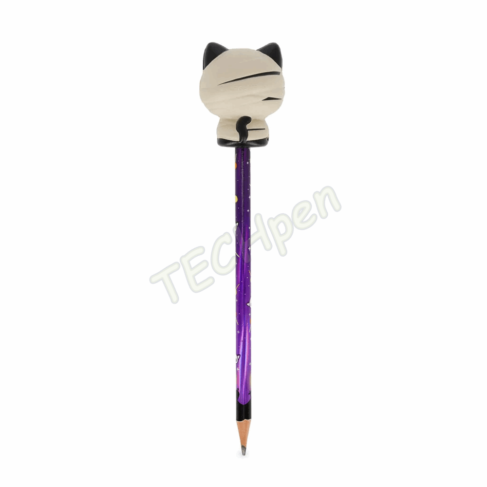 LEGAMI HALLOWEEN 2026 -  PSQ0009 SQUEEZIES - PENCIL WITH SQUISHY - KITTY - MUMMY - HB LEAD