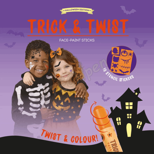LEGAMI HALLOWEEN 2026 -  FPS0001 TRICK&TWIST - FACE PAINT STICKS - HALLOWEEN