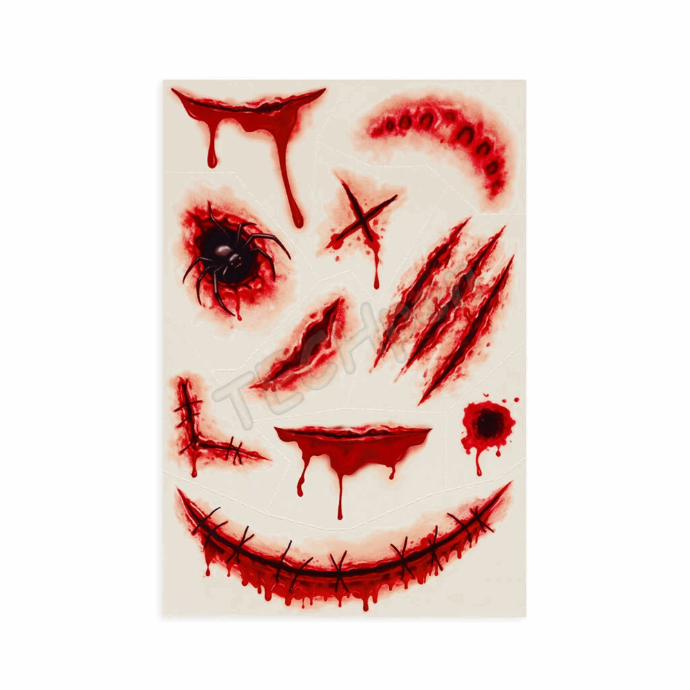 LEGAMI HALLOWEEN 2026 -  SFT0001 CREEPY TATTOOS - SCAR FACE TATTOO - SCAR