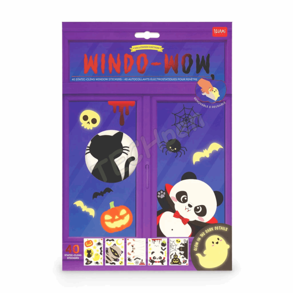 LEGAMI HALLOWEEN 2026 -  WDS0003 WINDO-WOW - 40 STATIC CLING STICKERS - HALLOWEEN