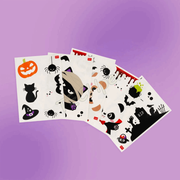 LEGAMI HALLOWEEN 2026 -  WDS0003 WINDO-WOW - 40 STATIC CLING STICKERS - HALLOWEEN