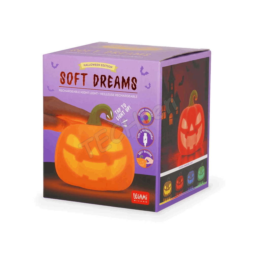 LEGAMI HALLOWEEN 2026 -  SIL0001 SOFT DREAMS - RECHARGEABLE LED LIGHT SILICON - PUMPKIN