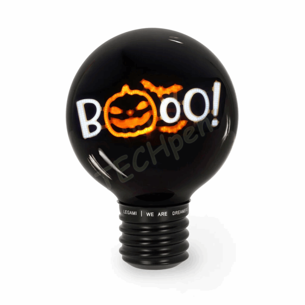LEGAMI HALLOWEEN 2026 -  CLB0022 BULB FICTION - LIGHT-BULB SHAPED TABLE LAMP - PUMPKIN - BOOO!