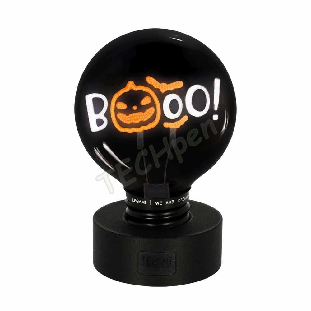 LEGAMI HALLOWEEN 2026 -  CLB0022 BULB FICTION - LIGHT-BULB SHAPED TABLE LAMP - PUMPKIN - BOOO!