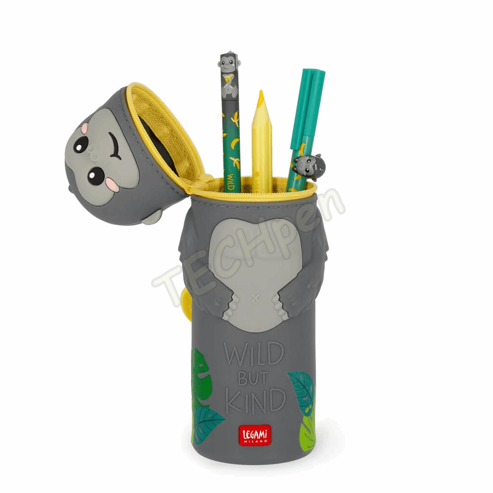 LEGAMI KA0026 KAWAII - 2-IN-1 SILICONE PENCIL CASE - GORILLA