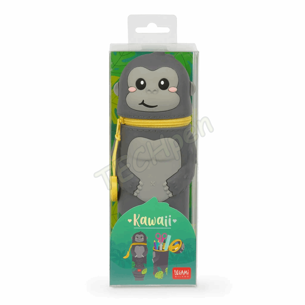 LEGAMI KA0026 KAWAII - 2-IN-1 SILICONE PENCIL CASE - GORILLA