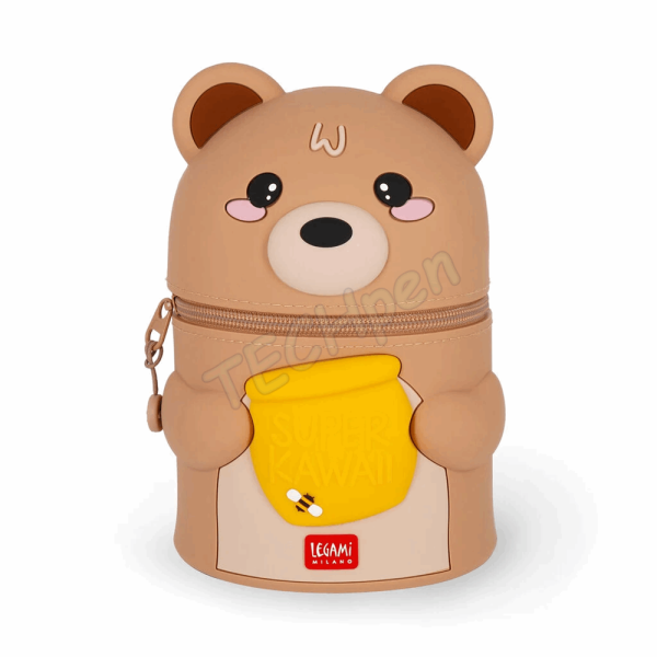 LEGAMI SKA0002 SUPER KAWAII 2 IN 1 SILICONE PENCIL CASE - TEDDY BEAR