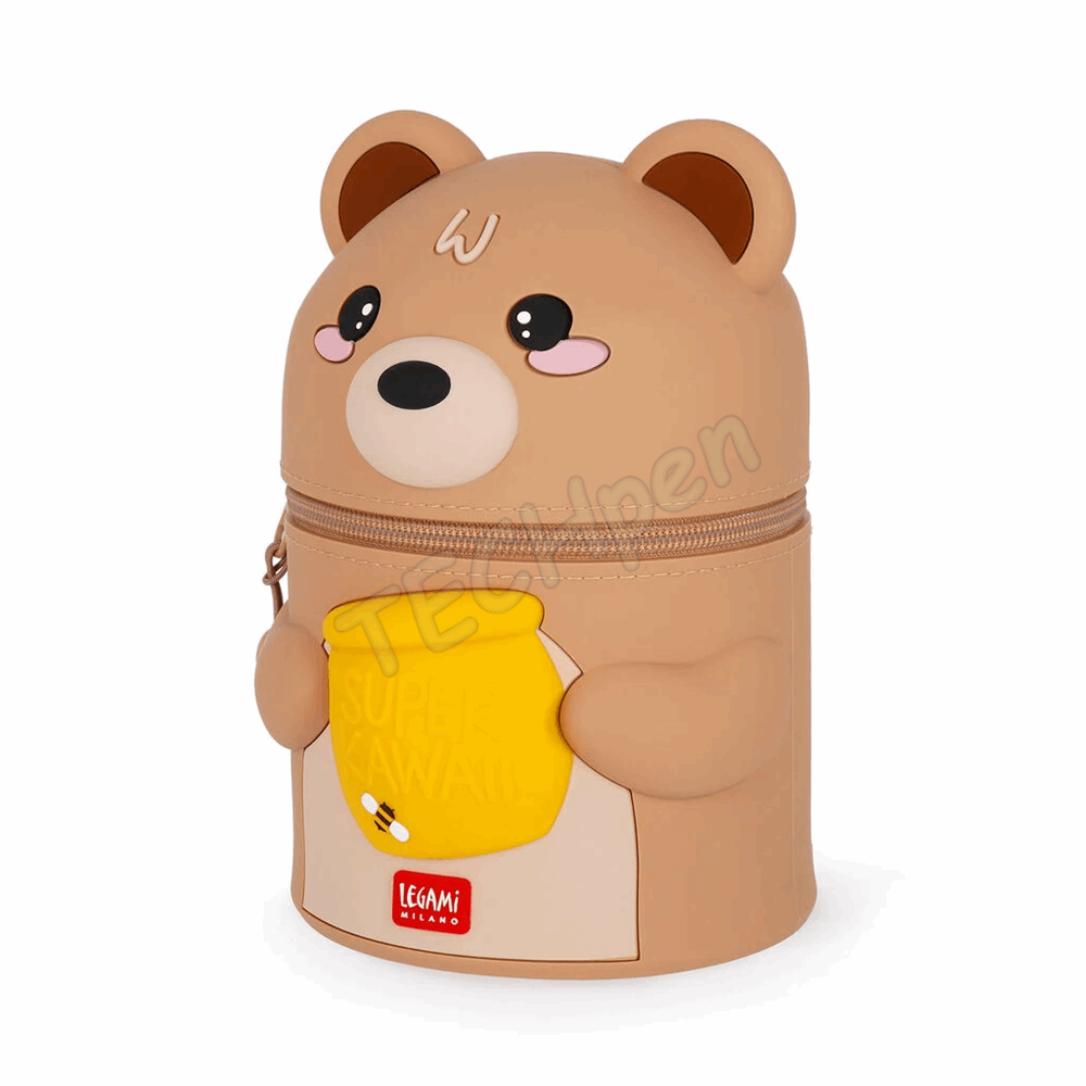 LEGAMI SKA0002 SUPER KAWAII 2 IN 1 SILICONE PENCIL CASE - TEDDY BEAR