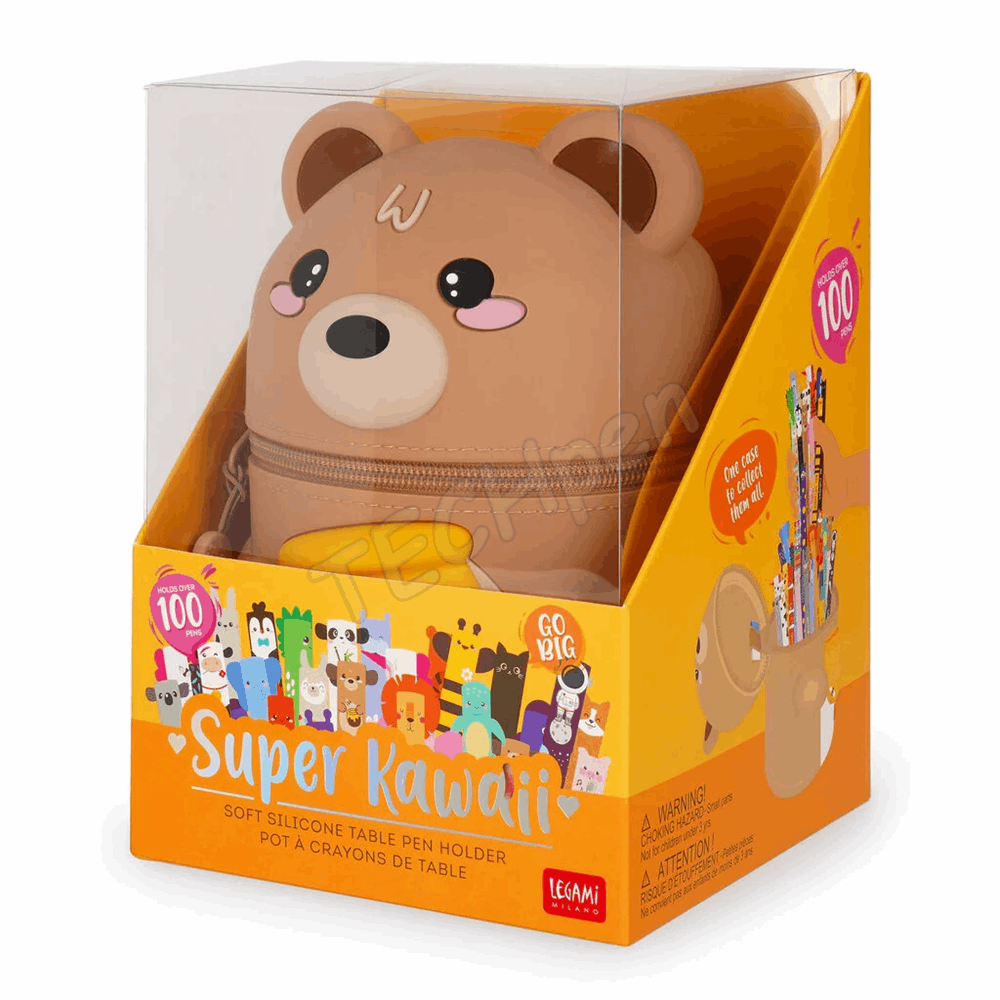 LEGAMI SKA0002 SUPER KAWAII 2 IN 1 SILICONE PENCIL CASE - TEDDY BEAR