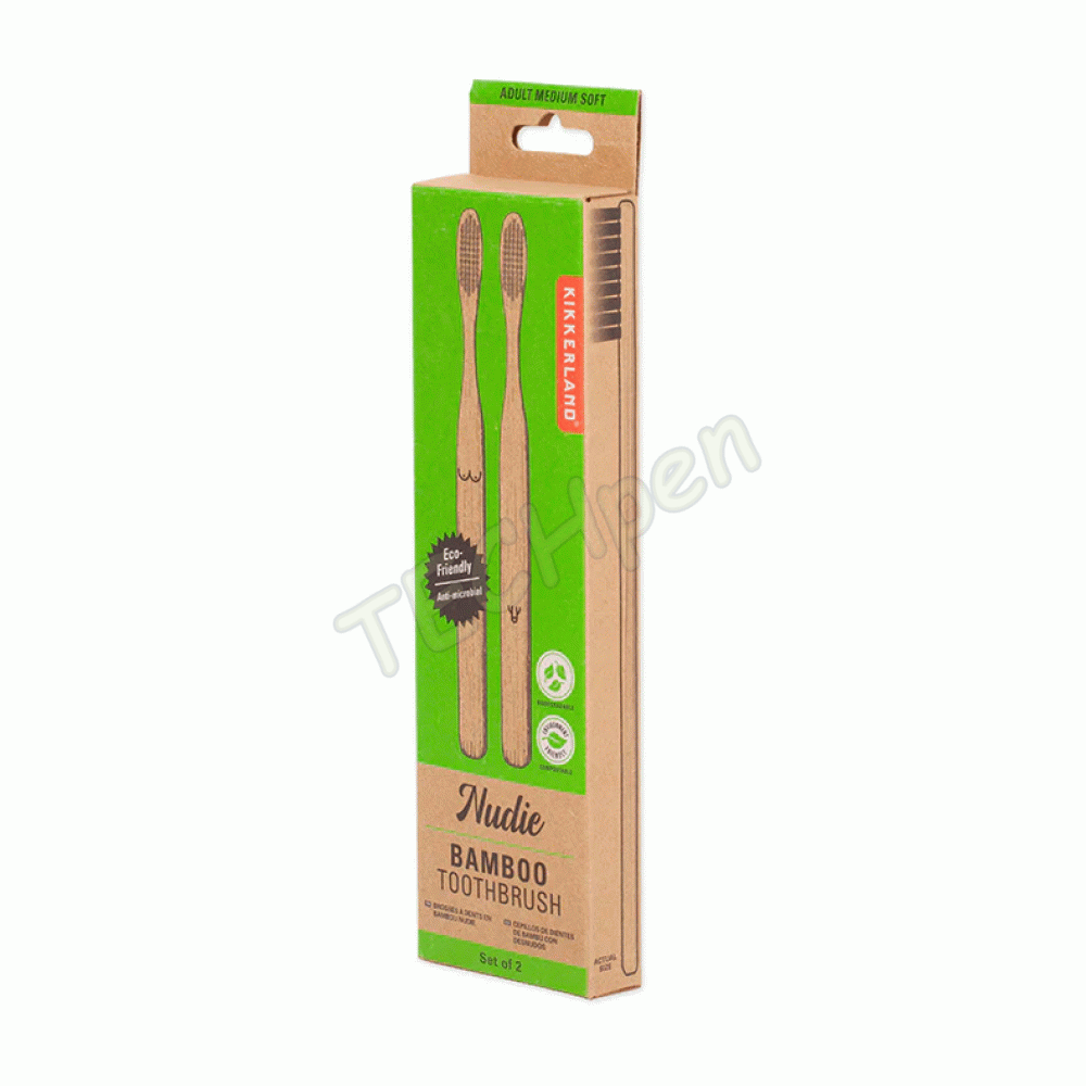KIKKERLAND NUDIE BΑMBOO TOOTHBRUSH SET