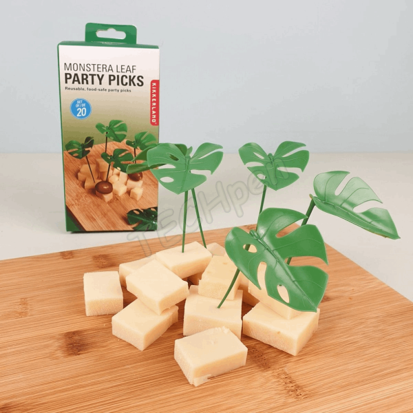 KIKKERLAND MONSTERA LEAF PARTY PICKS SET OF 20